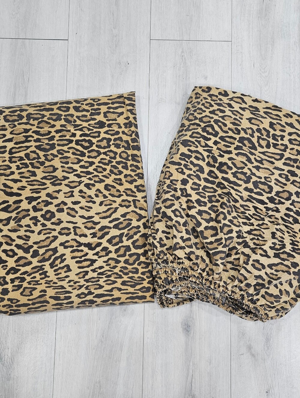 VTG Ralph Lauren Aragon Leopard KING Fitted & Flat Sheets Cotton Made USA 90s